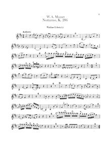 Partition violons I, II (Orchestras I, II, III, IV), Notturno, D major