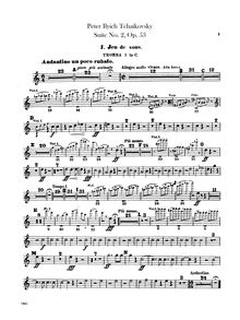Partition trompette 1, 2 (C, E),  No.2, Suite caractéristique, Tchaikovsky, Pyotr