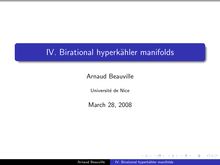 IV Birational hyperkahler manifolds