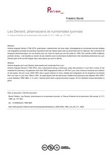 Les Deriard, pharmaciens et numismates lyonnais - article ; n°311 ; vol.84, pg 377-383