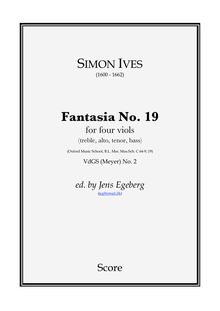 Partition complète, fantaisies pour 4 violes de gambe, Ives, Simon par Simon Ives