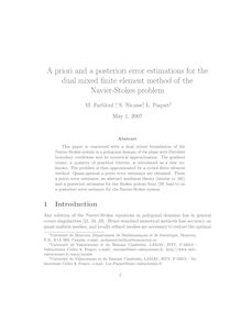 A priori and a posteriori error estimations for the dual mixed finite element method of the