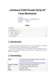 Jointwave H.264 Encoder Series IP Cores Benchmark  2007