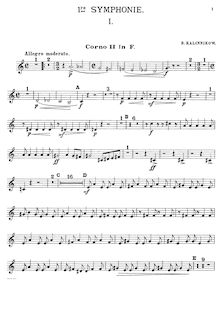 Partition cor 2, Symphony No.1 en G minor, 1re Symphonie, Kalinnikov, Vasily