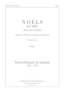 Partition complète, Noels en Trio avec un Carillon, Lalande, Michel Richard de