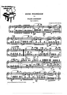 Partition de piano, 6 Polonaises, D.824, Schubert, Franz par Franz Schubert