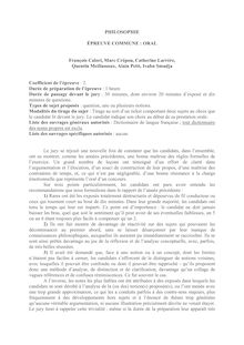 PHILOSOPHIE ÉPREUVE COMMUNE : ORAL François Calori, Marc Crépon ...