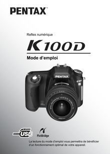 Notice Appareil Photo numériques Pentax  K100D