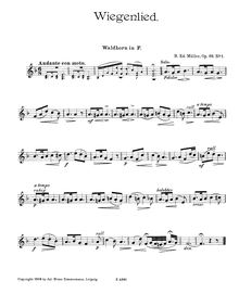 Partition cor , partie, Wiegenlied und Romanze, 1. B♭ major, Müller, Bernhard Eduard