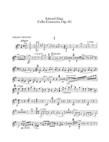 Partition violons II, violoncelle Concerto en E Minor, Op.85, E minor