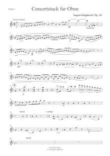 Partition violons I, Konzertstück pour hautbois et orchestre, Op.18