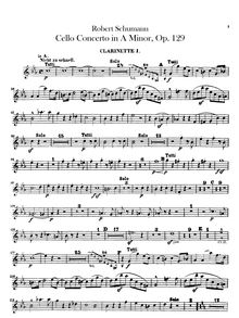 Partition clarinette 1, 2 (en A), violoncelle Concerto, A Minor