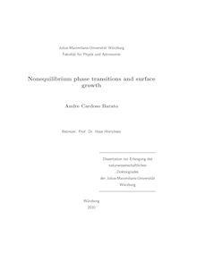Nonequilibrium phase transitions and surface growth [Elektronische Ressource] / Andre Cardoso Barato