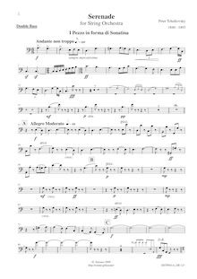 Partition Basses, Serenade pour corde orchestre, Серенада для струнного оркестра (Serenade dlya strunnogo orkestra), Serenade for Strings