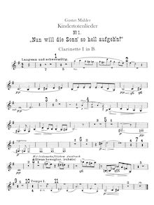 Partition clarinette 1, 2 (B♭, A), basse clarinette (B♭, A), Kindertotenlieder