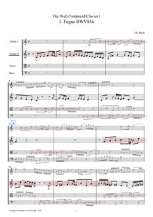 Partition viole de gambe aigue 2, Das wohltemperierte Klavier I