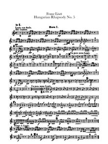 Partition cor 1, 2 (E), 3, 4 (D), Hungarian Rhapsody No.5, Héroïde-élégiaque