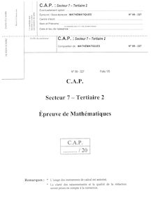 Mathématiques - Sciences 1999 CAP Agent d accueil et de conduite routière, transport de voyageurs