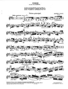 Partition Solo partition de violon, Divertimento, Op.24, Fantaisie pour Violon et Orchestre, Op.24