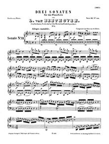 Partition Sonata No.1 en E♭ major, 3 Piano sonates, WoO 47, E♭ major F minor D major
