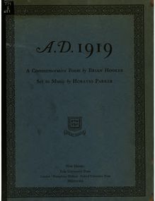 Partition complète, A.D. 1919, Parker, Horatio