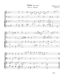 Partition complète,  No.7 pour 2 violes de gambe et orgue, Lawes, William