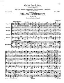 Partition complète, Geist der Liebe, D.747, C-major, Schubert, Franz