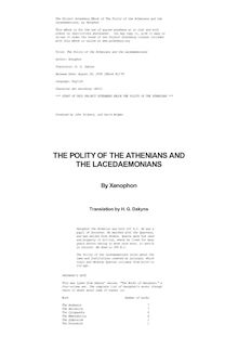 Polity Athenians and Lacedaemonians