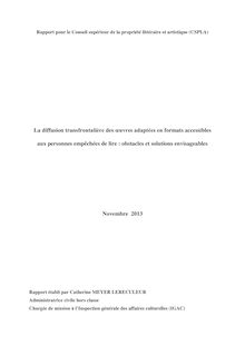 Rapport du CSPLA sur la diffusion transfrontalière des oeuvres adaptées en format accessible