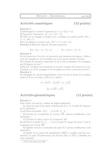 Brevet 2002 mathematiques bordeaux poitiers