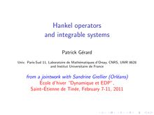 Hankel operators and integrable systems