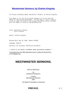 Westminster Sermons - with a Preface