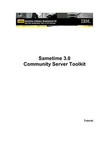 Sametime 3.0 Community Server Toolkit Tutorial (Conversion)