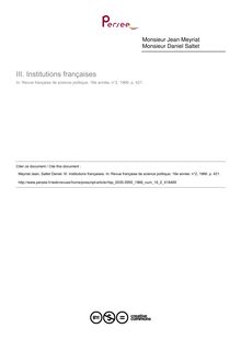 Institutions françaises  ; n°2 ; vol.16, pg 421-421
