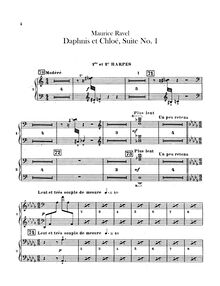 Partition harpe 1/2, Daphnis et Chloé  No.1, Fragments symphoniques