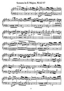 Partition complète, Sonata en E, Wq.62/17, E, Bach, Carl Philipp Emanuel