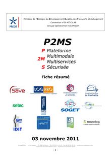 P2MS Plateforme multimodale multiservices sécurisée. 3 novembre 2011. : B