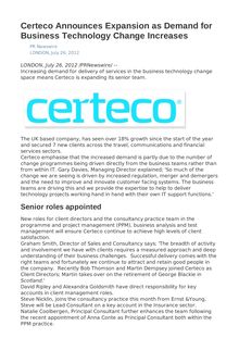 Certeco Announces Expansion as Demand for Business Technology Change Increases