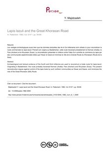 Lapis lazuli and the Great Khorasan Road - article ; n°1 ; vol.8, pg 59-69