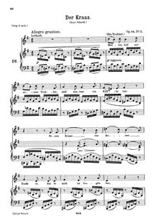 Partition No.2 Der Kranz (E minor - E major), 5 Romances et chansons