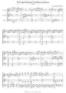 Partition Trio en B♭ major, G.84, 6 corde Trios, G.83-88, Boccherini, Luigi