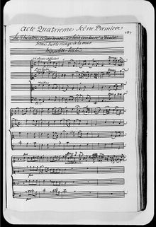 Partition Act IV, Hippolyte et Aricie, Tragédie en musique en cinq actes et un prologue