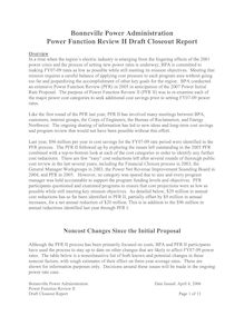 Draft Closeout Report, Power Function Review II, issued for public  comment on April 4, 2006