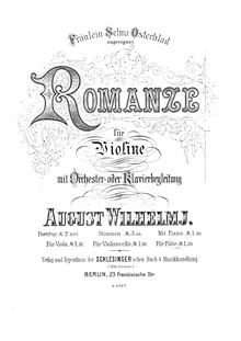 Partition flûte et partition de piano, Romanze, Op.10, Romance for violin and piano (or orchestra) in E, Op.10