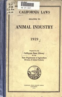 California laws relating to animal industry, 1919