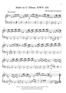 Partition complète, Partita en C minor, GWV 131, C minor, Graupner, Christoph par Christoph Graupner