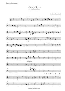 Partition Basso ad organo, Canzon Terza à , Due Bassi e Canto, Frescobaldi, Girolamo