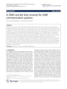 A SIMO one-bit time reversal for UWB communication systems