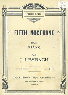 Partition complète, Nocturne No.5, Op.52, Leybach, Ignace Xavier Joseph par Ignace Xavier Joseph Leybach