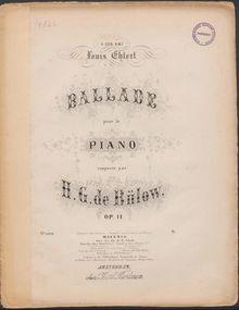 Partition complète, Ballade, C♯ minor, Bülow, Hans von